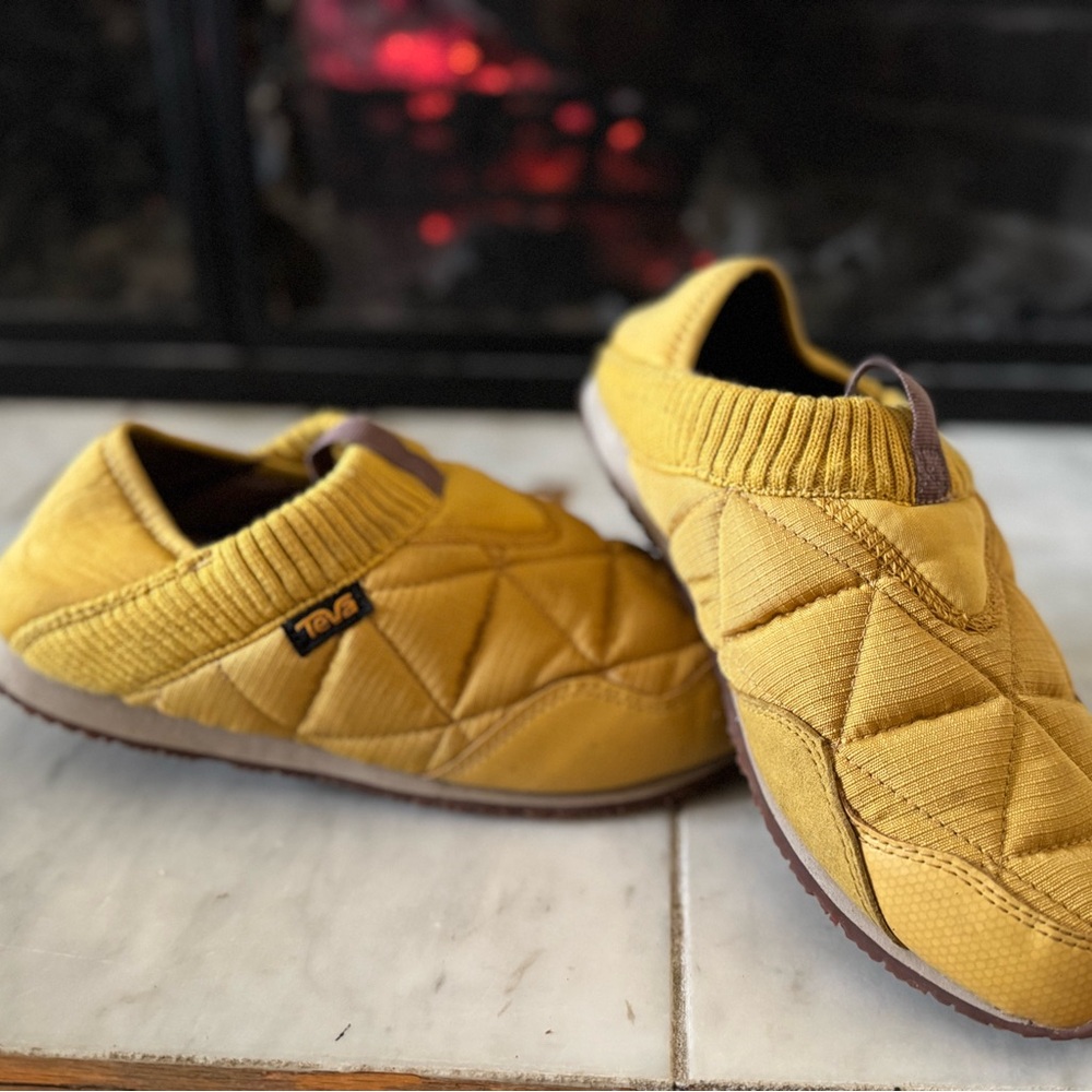 Teva Re-ember mustard yellow slip ons